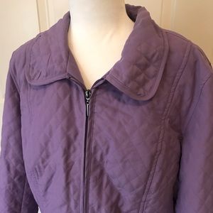 JM Collection Large Quilted Purple Jacket EUC